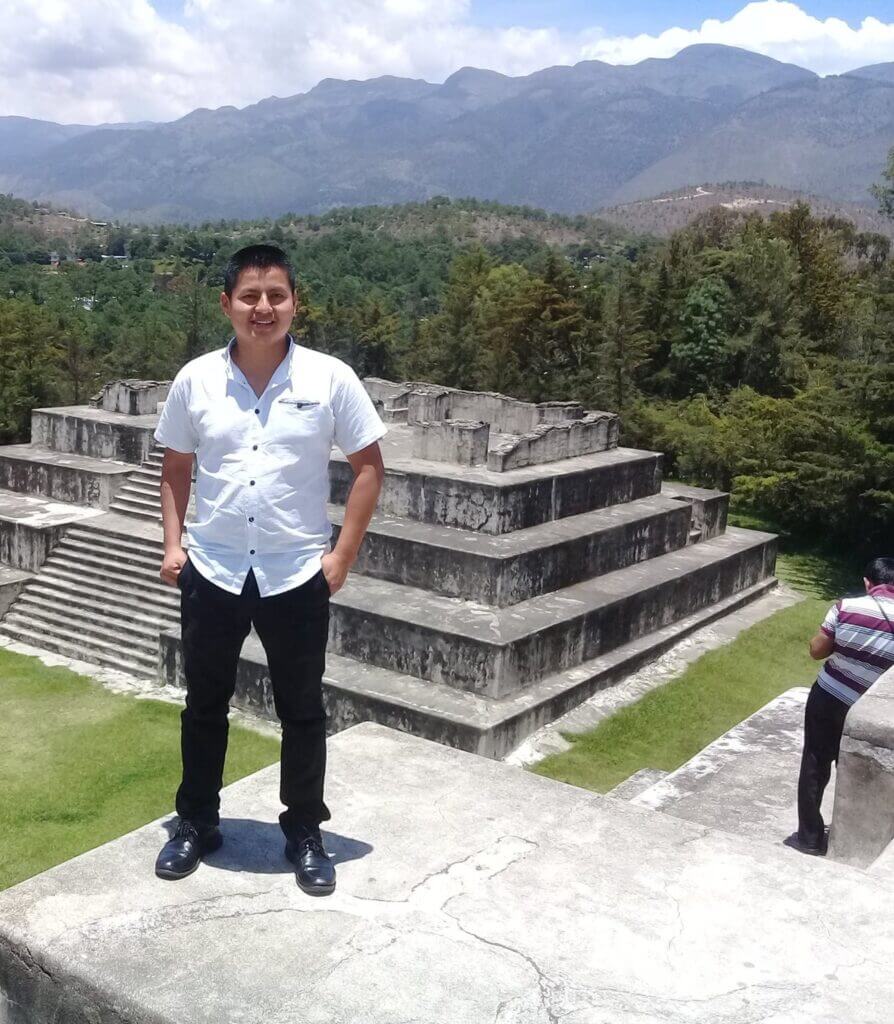 IMaCK cofounder Fredy Oxom visiting Maya ruins.