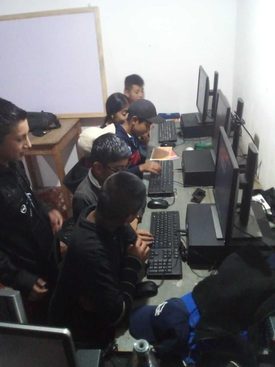 Students working in internet cafe v2.0.